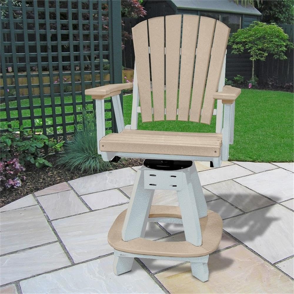 American Furniture Classics OS Home and Office Model 130-C-WWWT Arm Weatherwood on a White Base Counter Height Swivel Dining Chair