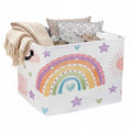 Rainbow Laundry Hamper 56L Large Laundry Basket with Handles, Foldable Clothes Hamper for Bedroom Bathroom, Decorative Toy Stora