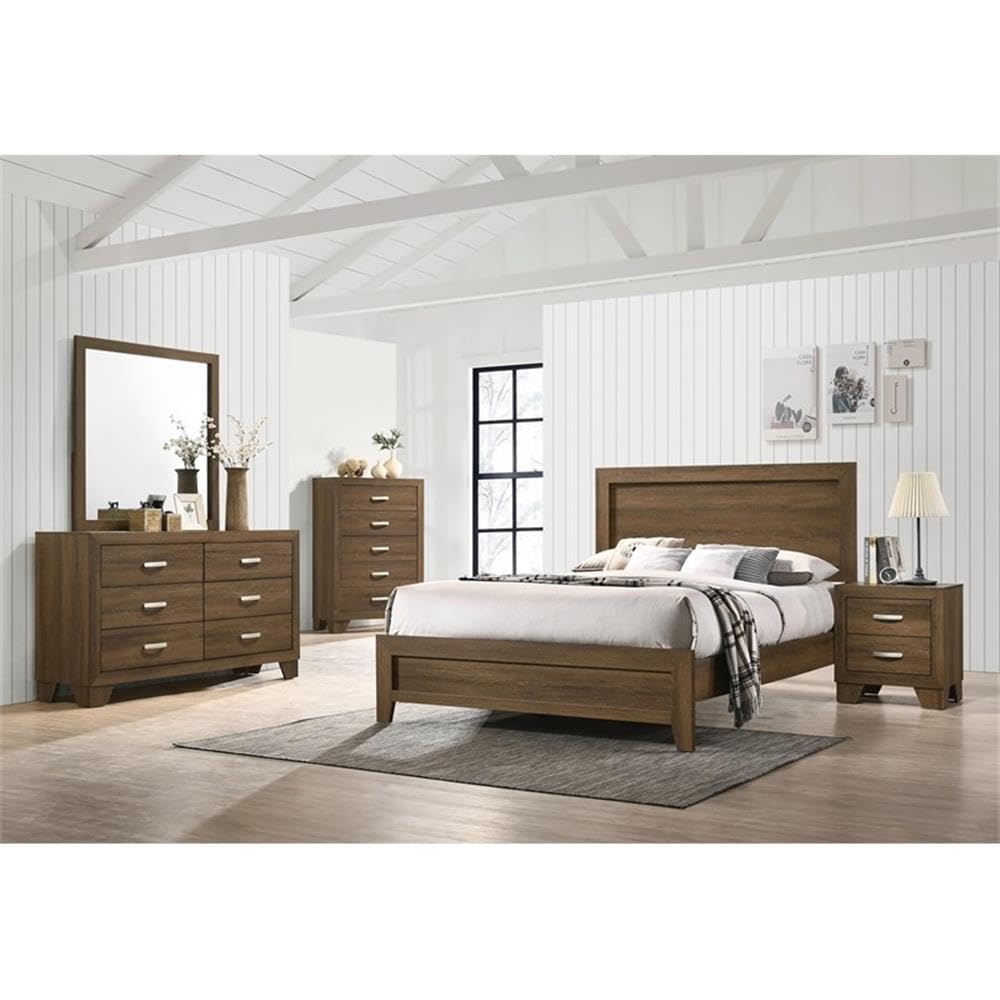 Acme Miquell Wooden 2-Drawer Bedroom Nightstand In Oak