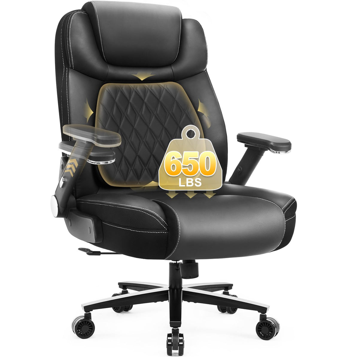 Estevo Big And Tall Office Chair, 650Lbs Capacity Wide Office Chair For Heavy People, Ergonomic High Back Office Chair With Upgr
