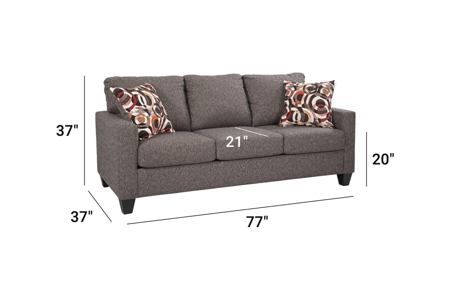 American Furniture Classics Urban Loft Series Sofas, Charcoal Grey