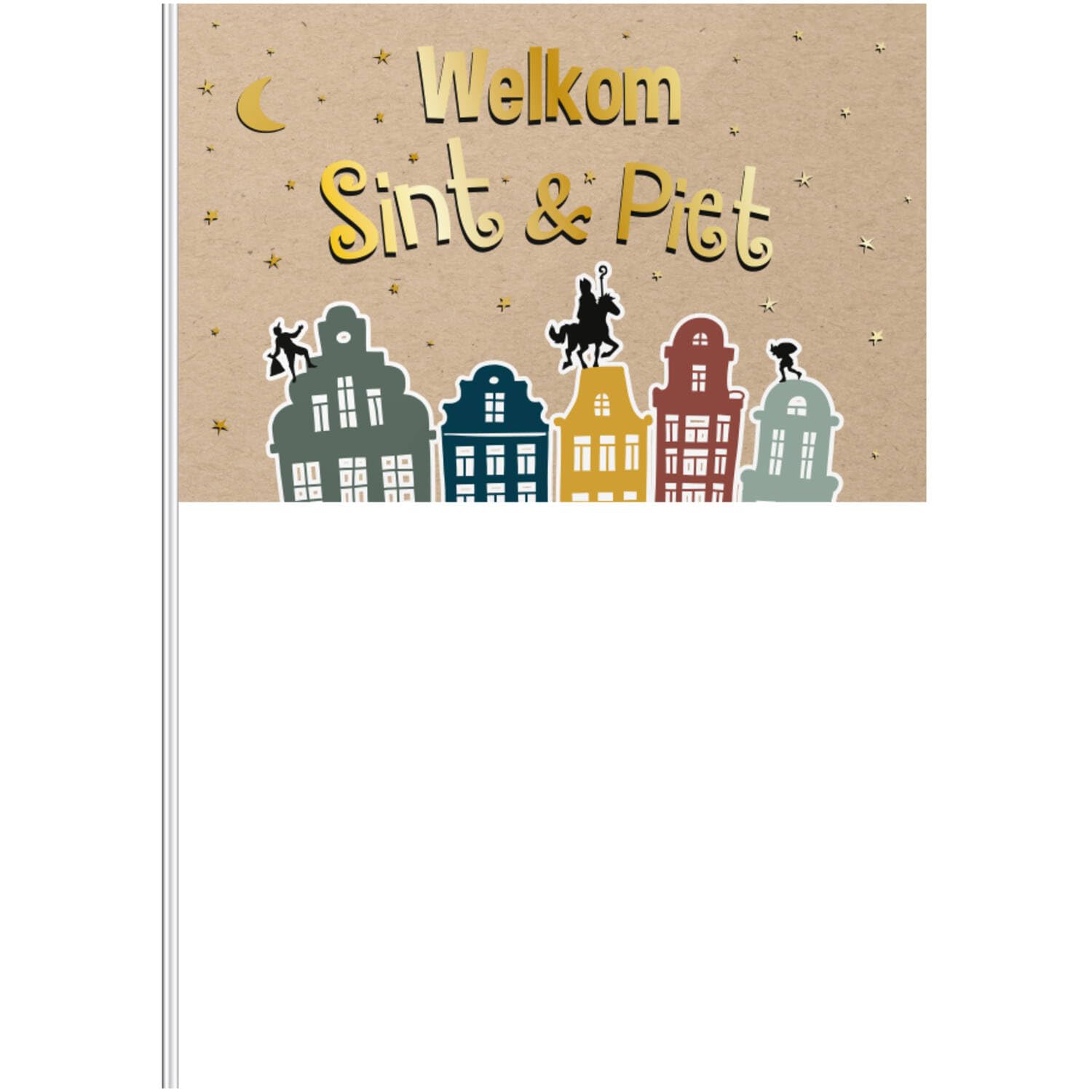 Folat 65696 Swing flag Welcome Sint & Piet - 30x20 cm Sinterklaas Decoration
