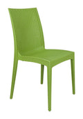 LeisureMod Modern Indoor/Outdoor Home Decorative Furniture Weave Mace Dining Chair (Armless) - Green