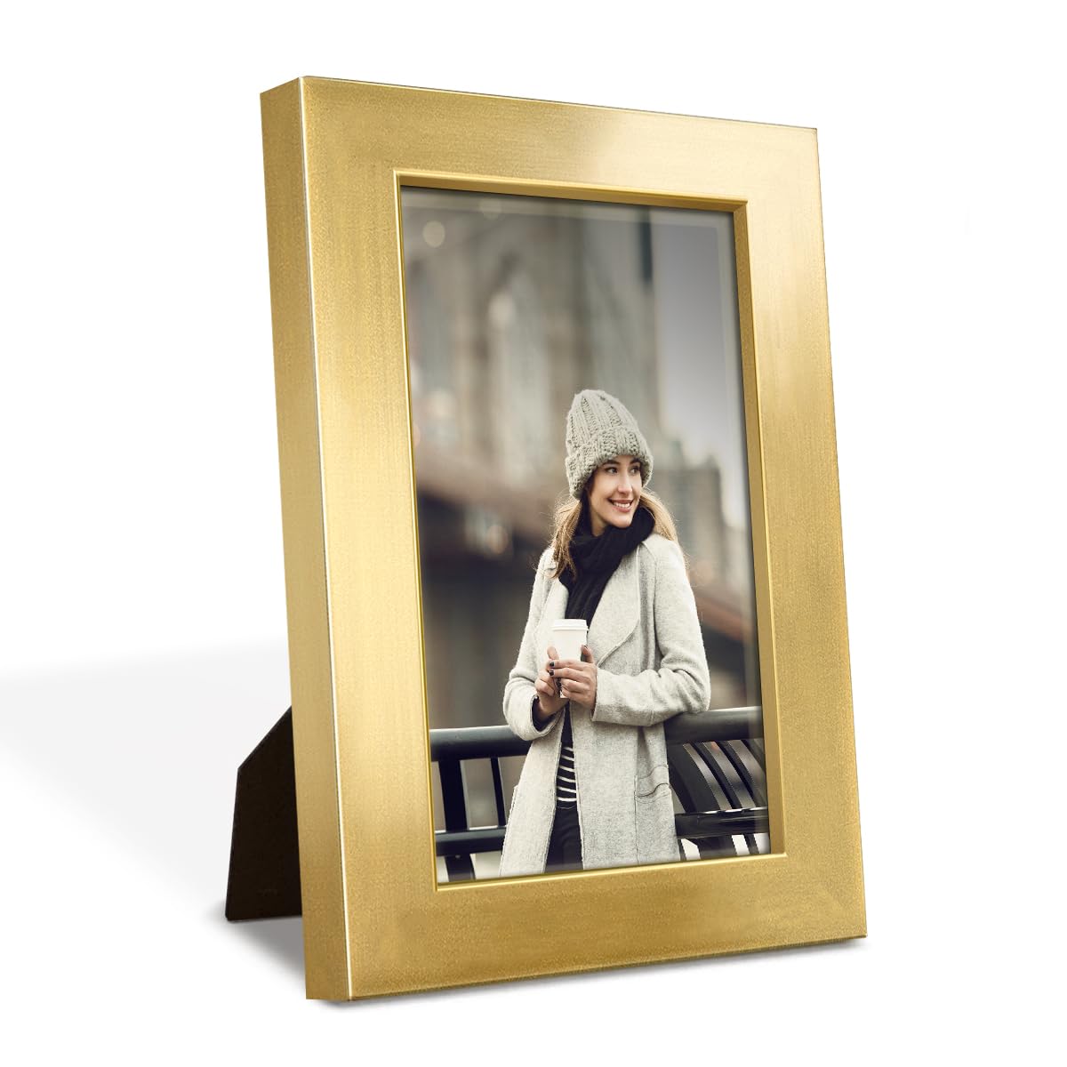 Renditions 4X6 Inch Solid Wood Picture Frame, High Definition Glass And High-End Modern Style Ready For Wall And Tabletop Photo