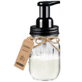 Mason Jar Foaming Soap Dispenser - Rustproof Stainless Steel LidBPA Free Pump,with chalkboard Labels - Rustic Farmhouse Decor Ha