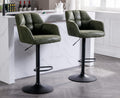 EALSON Modern Swivel Bar Stools Set of 2 Leather Counter Height Barstools with Back and Arms Comfortable Adjustable Bar Chairs w