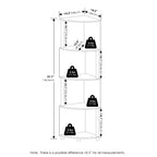 Furinno Econ 4-Tier Zigzag Corner Shelf Bookcase, Bookshelf, Amber Pine/Black