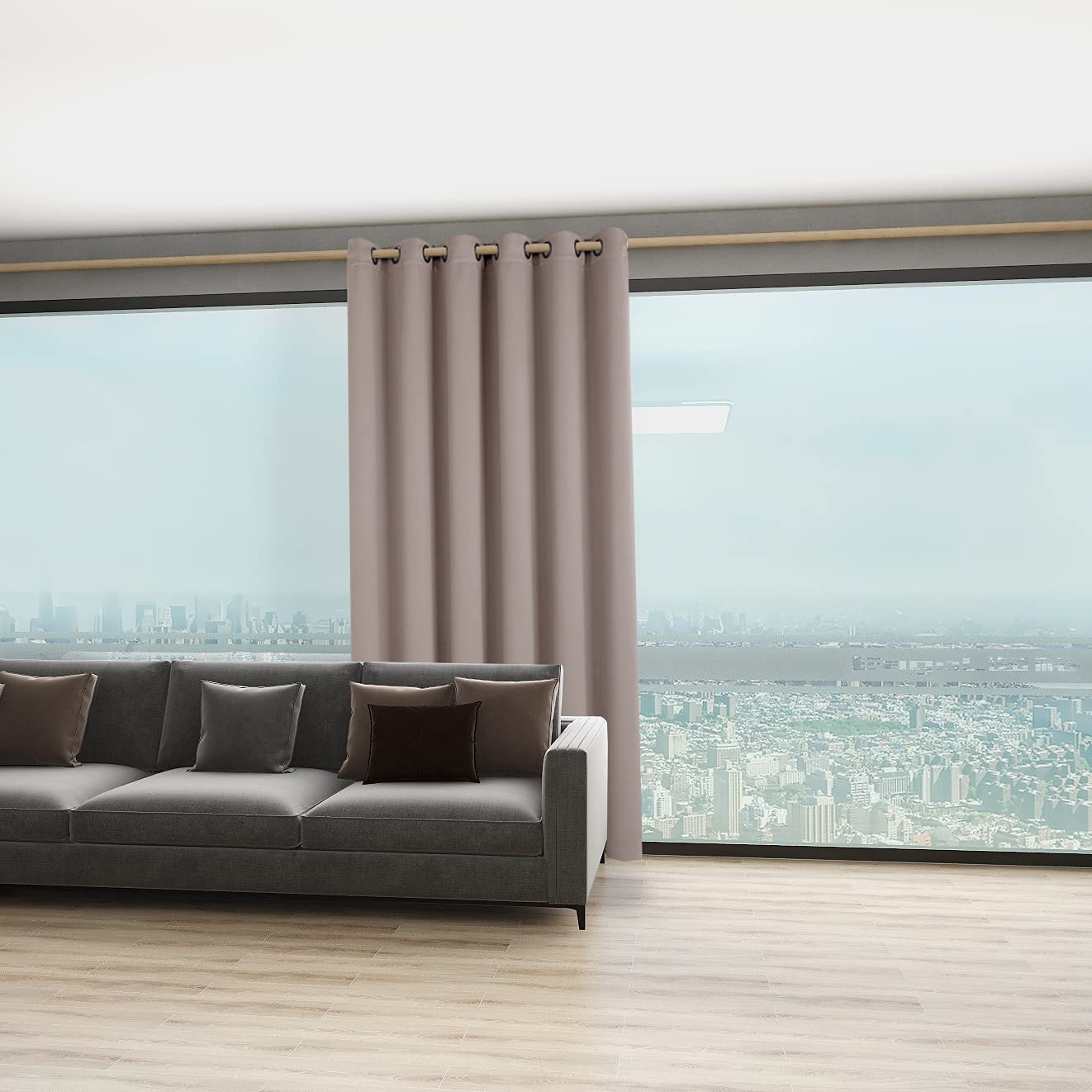 Bonzer Room Divider Curtain Total Privacy Wall Noise Reducing Wide Blackout Curtains For Patio Sliding Glass Door, 96L X 70W Inc