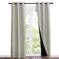 NICETOWN Natural Blackout Curtains 80 inches Long, 2 Pieces, 37 Wide Each Panel, Full Light Blocking Drapes with Black Liner for