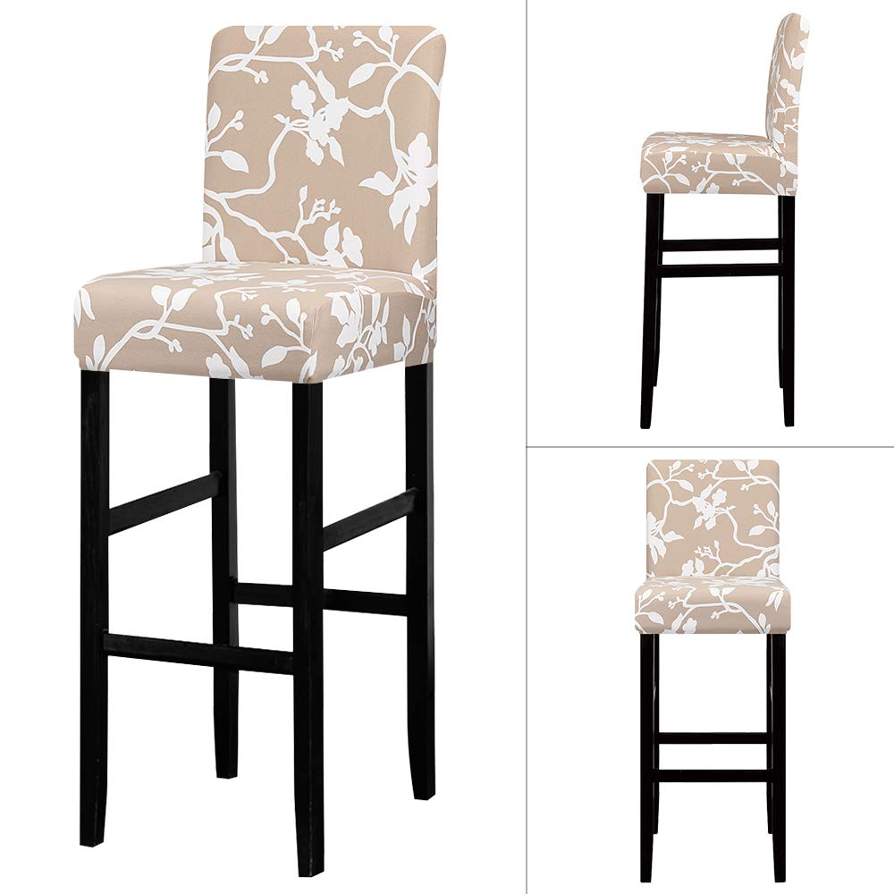 Lellen Jacquard Bar Chair Stool Cover - 4 Pack Stretch Chair Slipcover Pattern For Short Swivel Dining Chair-Counter Height Side Chairs (125840)
