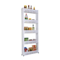 Home-Man Laundry Room Organizer, Mobile Shelving Unit Organizer with 5 Large Storage Baskets, Gap Storage Slim Slide Out Pantry 