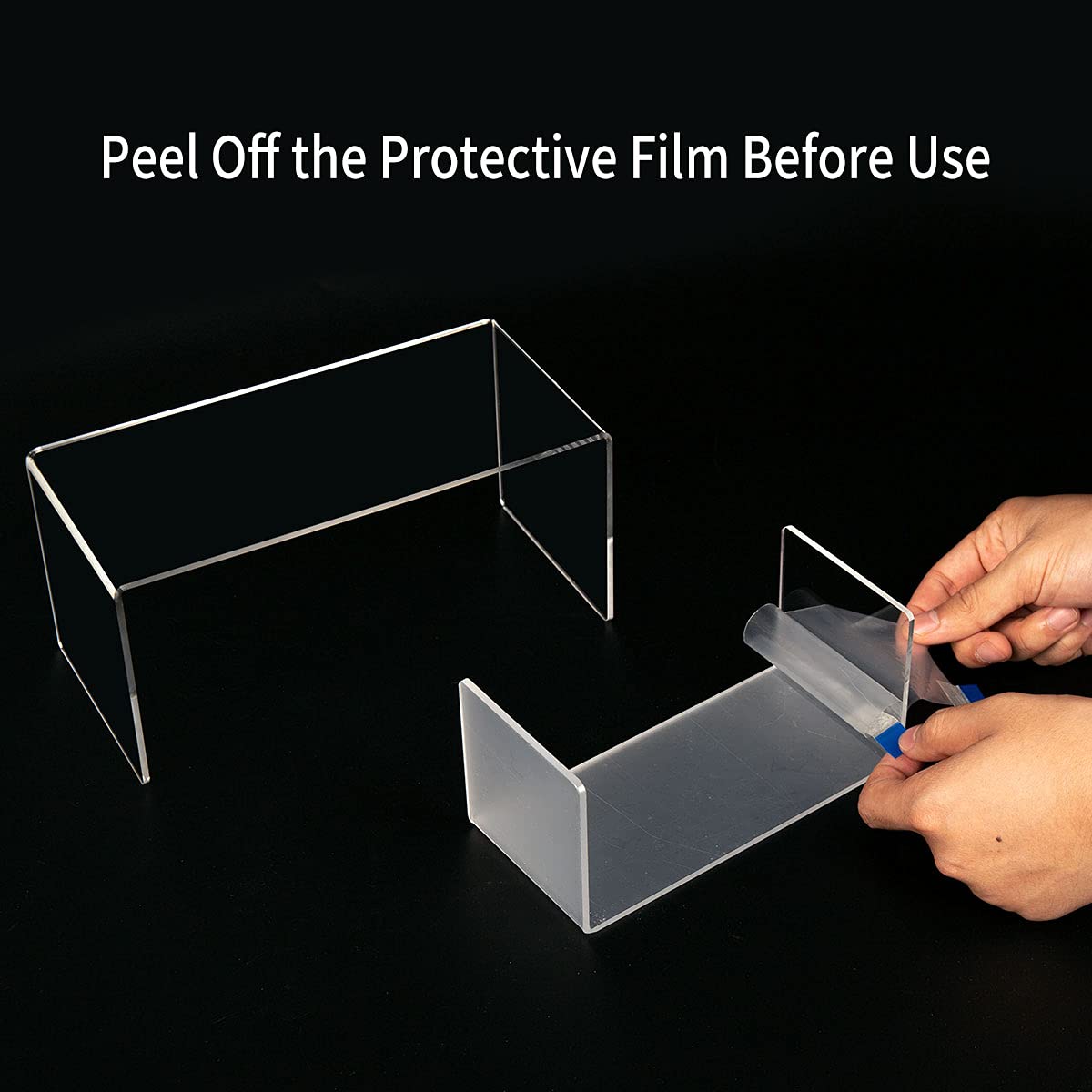 Hiimiei Acrylic Risers For Display Clear 3-Tier Risers Stands Showcase For Amiibo Funko Pop Figures, Dessert, Jewelry-8.4''X 6.3