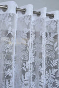ISHKUNJ SemiSheer Curtains for Window 1 Piece, 5Ft Net Transparent Drapes for Living Room Bedroom Kitchen, Floral Curtain Panel
