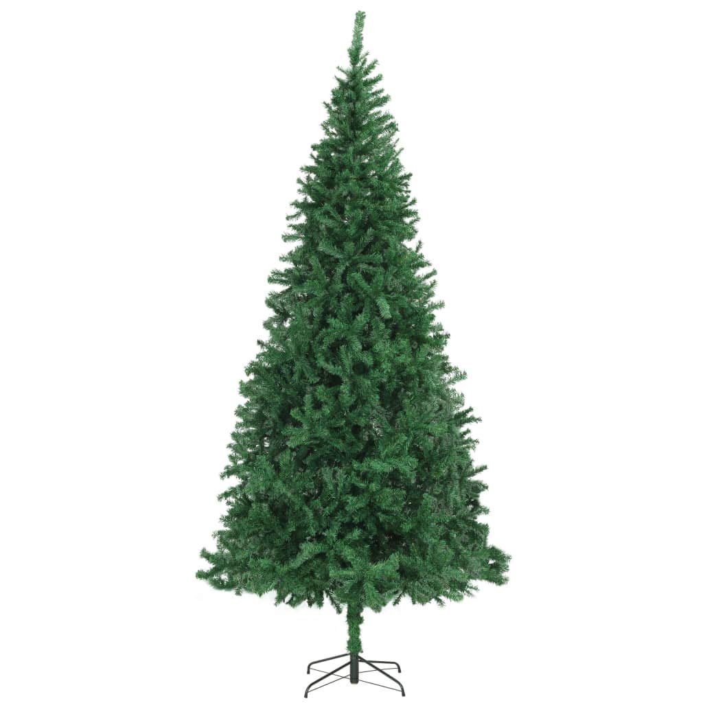 vidaXL 10ft Artificial Christmas Tree with Durable PVC Branches and Steel Stand - Economical, Easy to Assemble Indoor Holiday Decor - Green