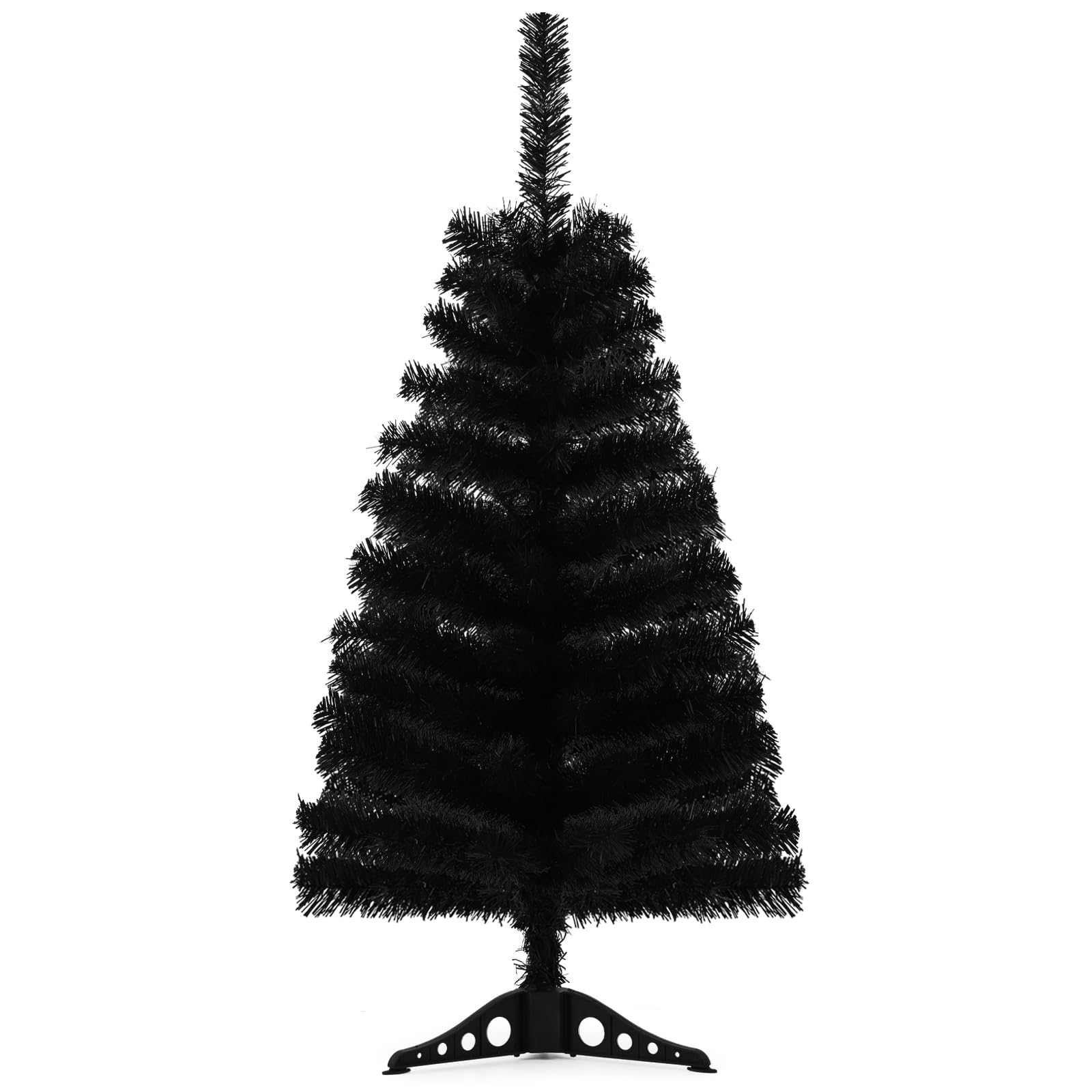 3ft Black Artificial Christmas Tree,Tabletop Christmas Pine Tree with PVC Stand Base for Christmas Halloween Home Office Holiday