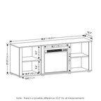 Furinno Classic 60 Inch Tv Stand With Fireplace, French Oak Grey