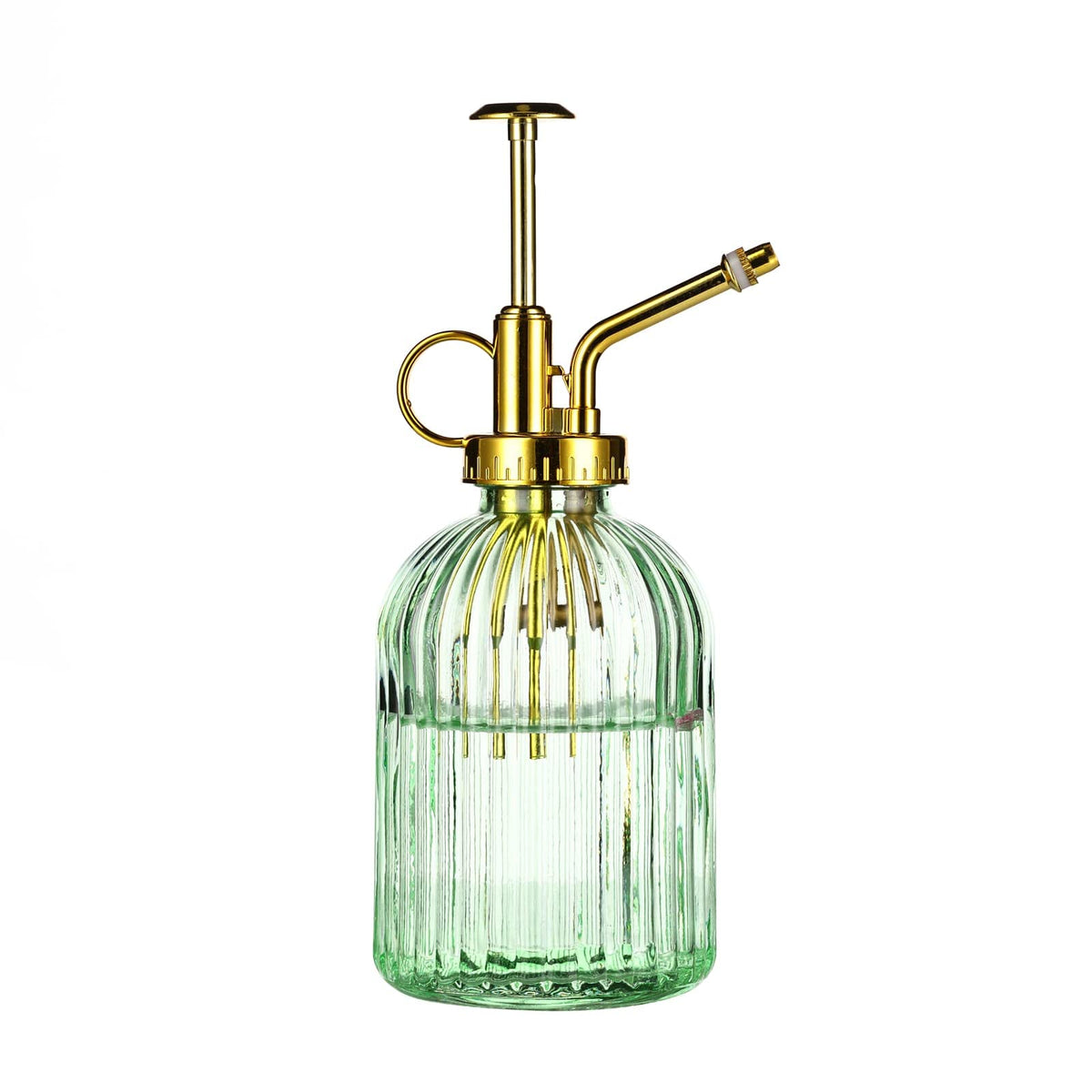 Aebor Glass Plant Mister Spray Bottle, 7.5' Green Glass Water Spray Bottle With Gold Top Pump Small Watering Can, Small Plant S