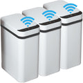 3 PACK - Bathroom Garbage Can with a Lid - 2.5 Gallon Automatic Trash Cans Touchless - Bedroom, Office - Small Smart Trash Can -