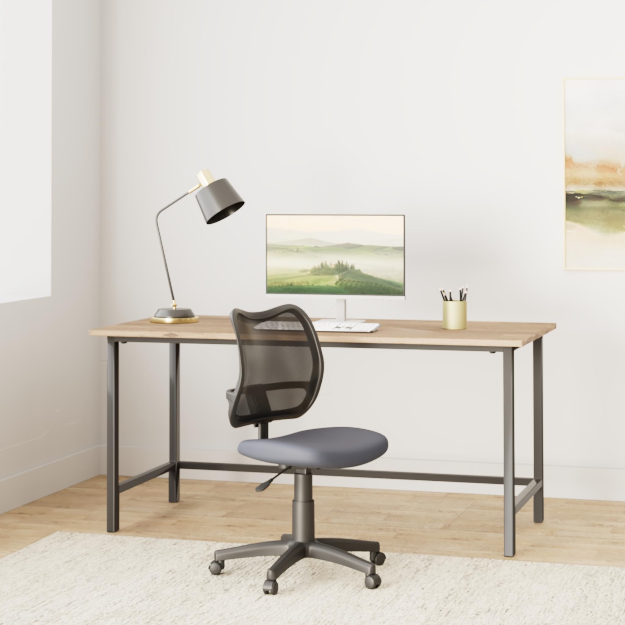 Flash Furniture Alber Mid-Back Navy Blue Mesh Swivel Task Office Chair