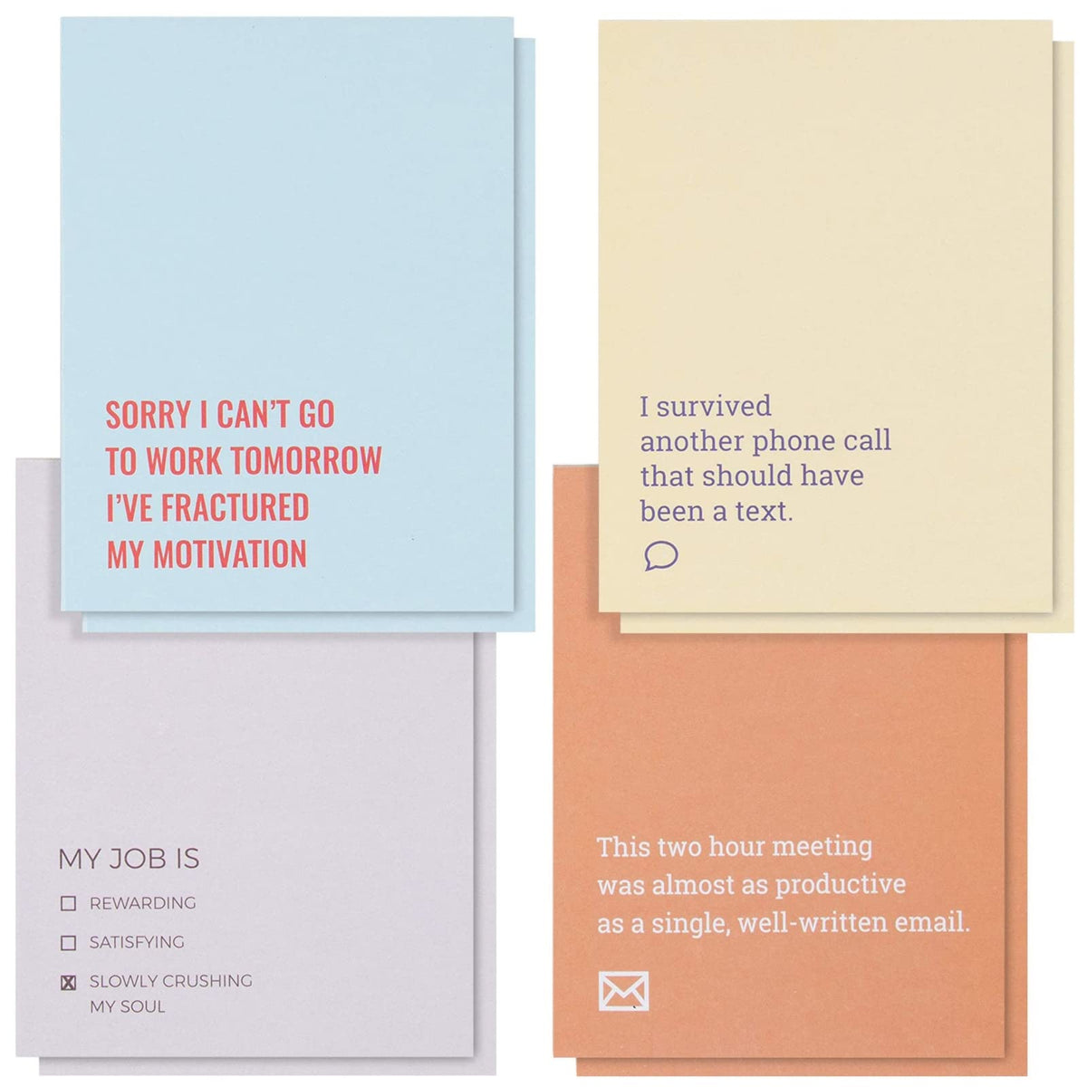 Juvale 8 Pack Funny Notepads With Sarcastic Sayings, Demotivational Notebooks For The Office, Coworkers, Employee, Colleagues, A