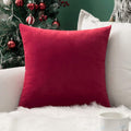 Miulee Christmas Velvet Pillow Cover Decorative Square Pillowcase Soft Solid Cushion Case For Decor Sofa Bedroom Car 24 X 24 Inc