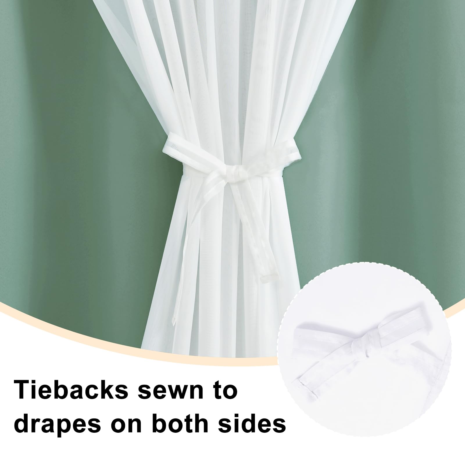 Hiasan Double Layer Blackout Curtains With Sheer Overlay, Extra Long Mix & Match Thermal Insulated Grommet Window Curtains For B