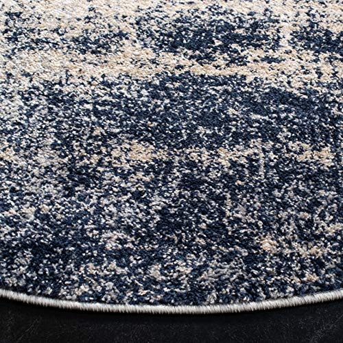 Safavieh Adirondack Collection 6' Round Gold / Navy Adr207C Modern Abstract Non-Shedding Dining Room Entryway Foyer Living Room