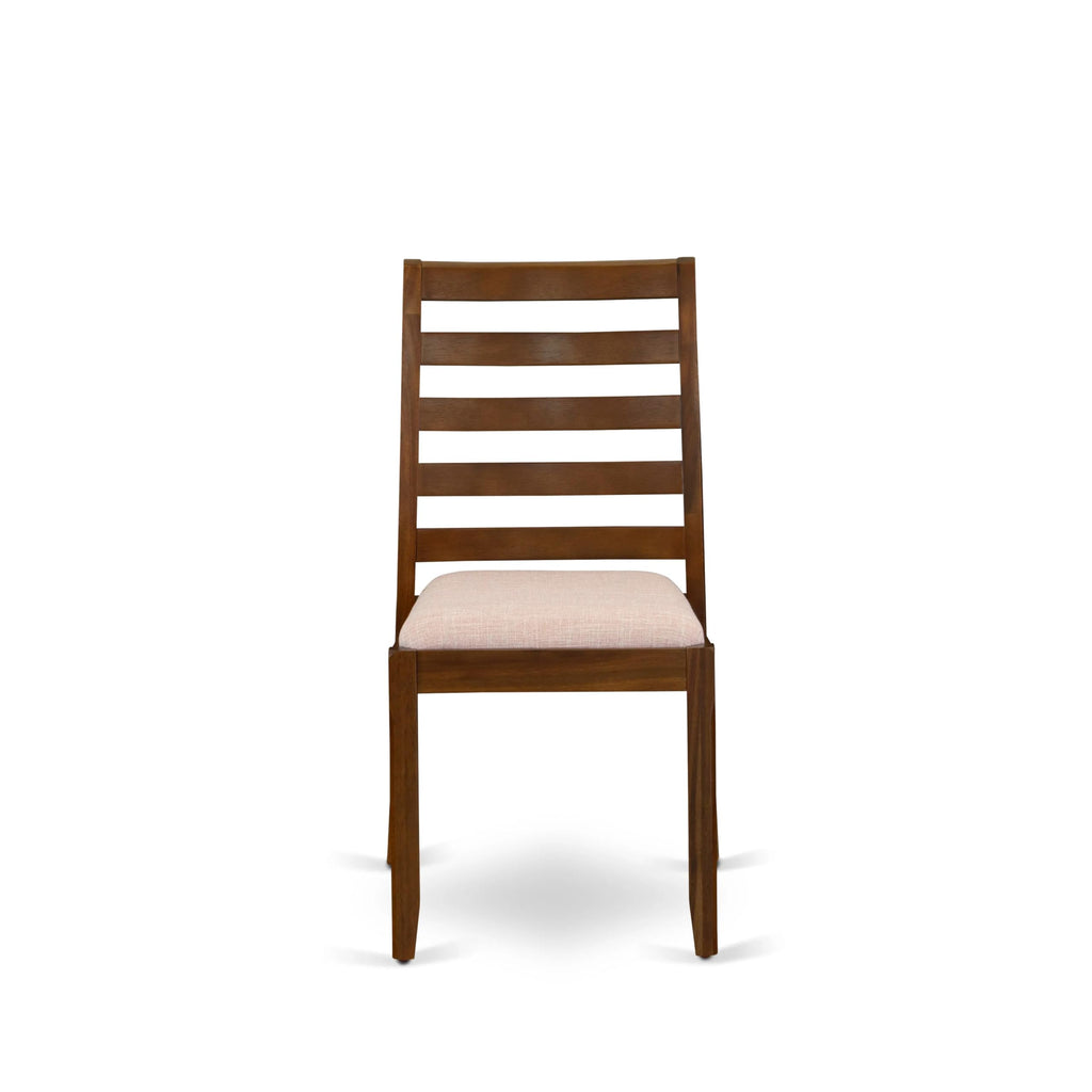 Luxe By East West Furniture X1P8T04 Dining Room Chair with Light Tan Linen Fabric and upholstered Back, Antique Walnut Finish,