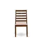 Luxe By East West Furniture X1P8T04 Dining Room Chair with Light Tan Linen Fabric and upholstered Back, Antique Walnut Finish,