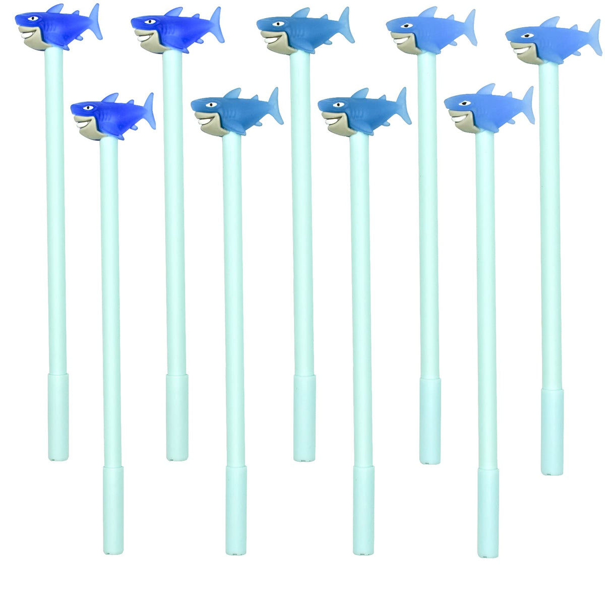 Lopenle 24Pcs Cute Shark Pens Ocean Animal Gel Pen Fish Gel Pens Shark Party Pens 0.5Mm Black Ink For School Home Office Station