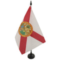 Florida Table Flag 5' X 8' - Us State Of Floride Desk Flag 21 X 14 Cm - Black Plastic Stick And Base - Az Flag