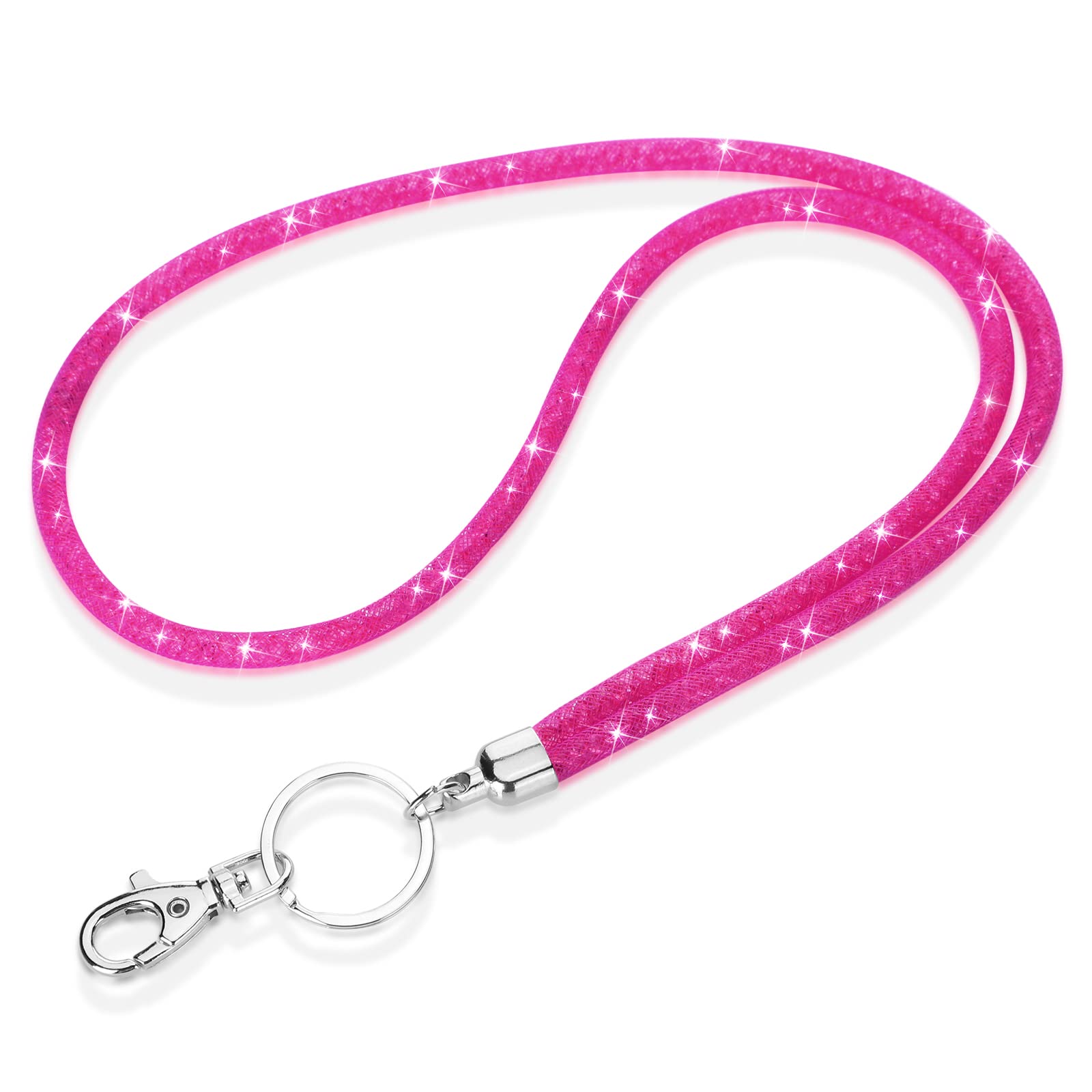 Soleebee Bling Crystal Lanyard, 31.5' Office Neck Strap Lanyard With Metal Clasp & Keyring, Rhinestones Lanyard Keychain For Wo