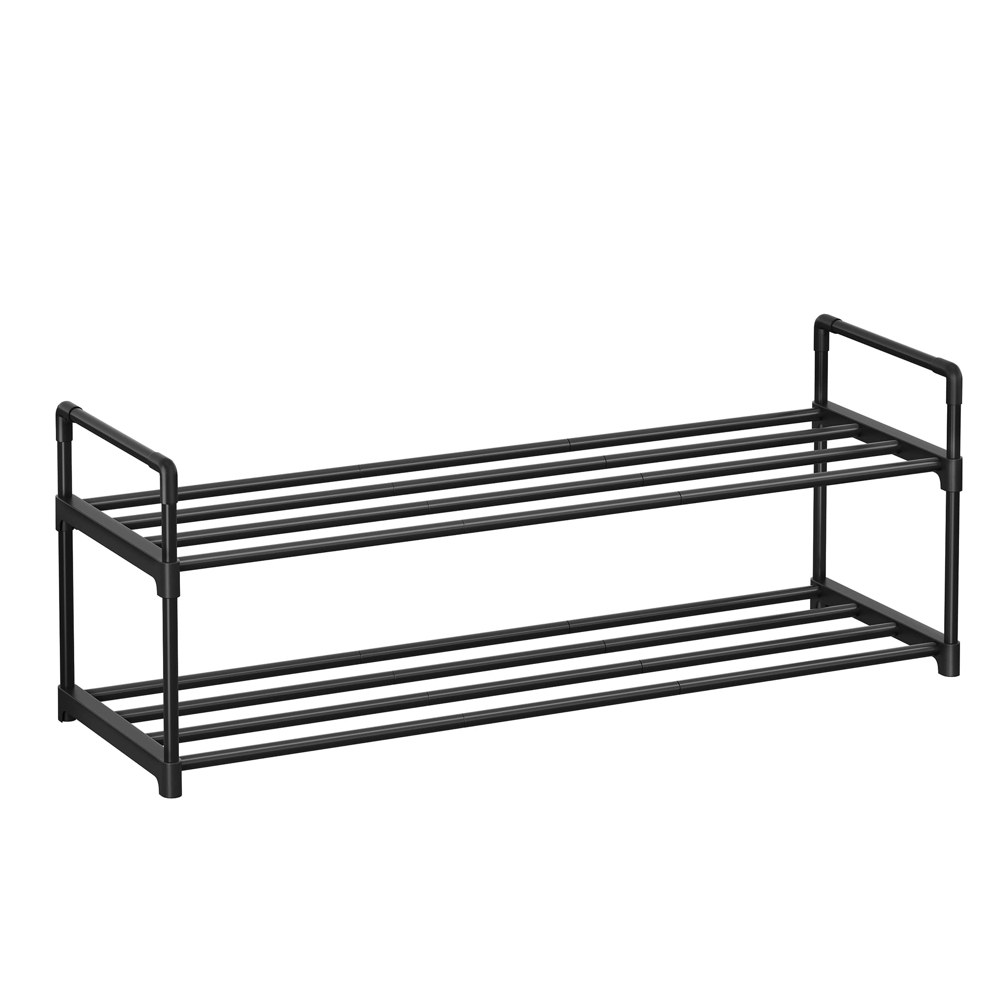 SONGMICS Shoe Rack, 2 Tier Shoe Organizer, Metal Shoe Storage Shelf for 10 Pairs of Shoes, Easy to Assemble, Entryway, Black ULS