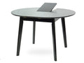 Extendable Round Dining Room Table Modern Solid Wood Espresso Color