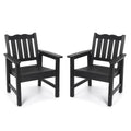 Stoog All-Weather Patio Chairs Set Of 2, Outdoor Dining Chairs With Curved Backrest, 400 Lbs Support Garden Chair, Black