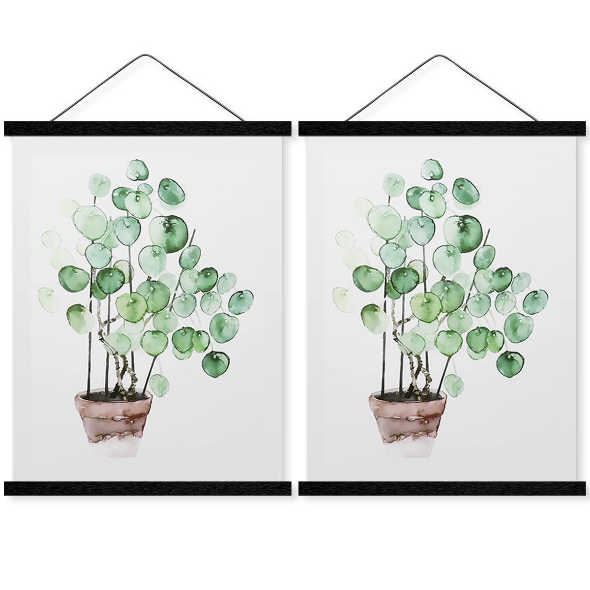 Magnetic Poster Hanger Wooden Poster Hangers, 14 Inch, Extra Strong Magnets, Quick Assembly and Easy Use, Wood Poster Hanger for