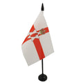 Northern Ireland Table Flag 4' X 6' - Irish Desk Flag 15 X 10 Cm - Black Plastic Stick And Base - Az Flag