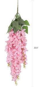 Duovlo Silk Wisteria Flower Artificial 2.13 Feet Hanging Wisteria Vine Fake Flower Bush String Home Party Wedding Decoration,Pac