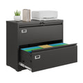 DEVAISE Metal Lateral File Cabinet, 2 Drawer Filing Cabinet with Lock for Letter/Legal/F4/A4 Hanging Files, Storage Cabinet for 