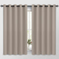 Cosviya Curtains 63 Inch Length 2 Panels Grommet Room Darkening,Thick Polyester Light Blocking Insulated Thermal Natural Curtain