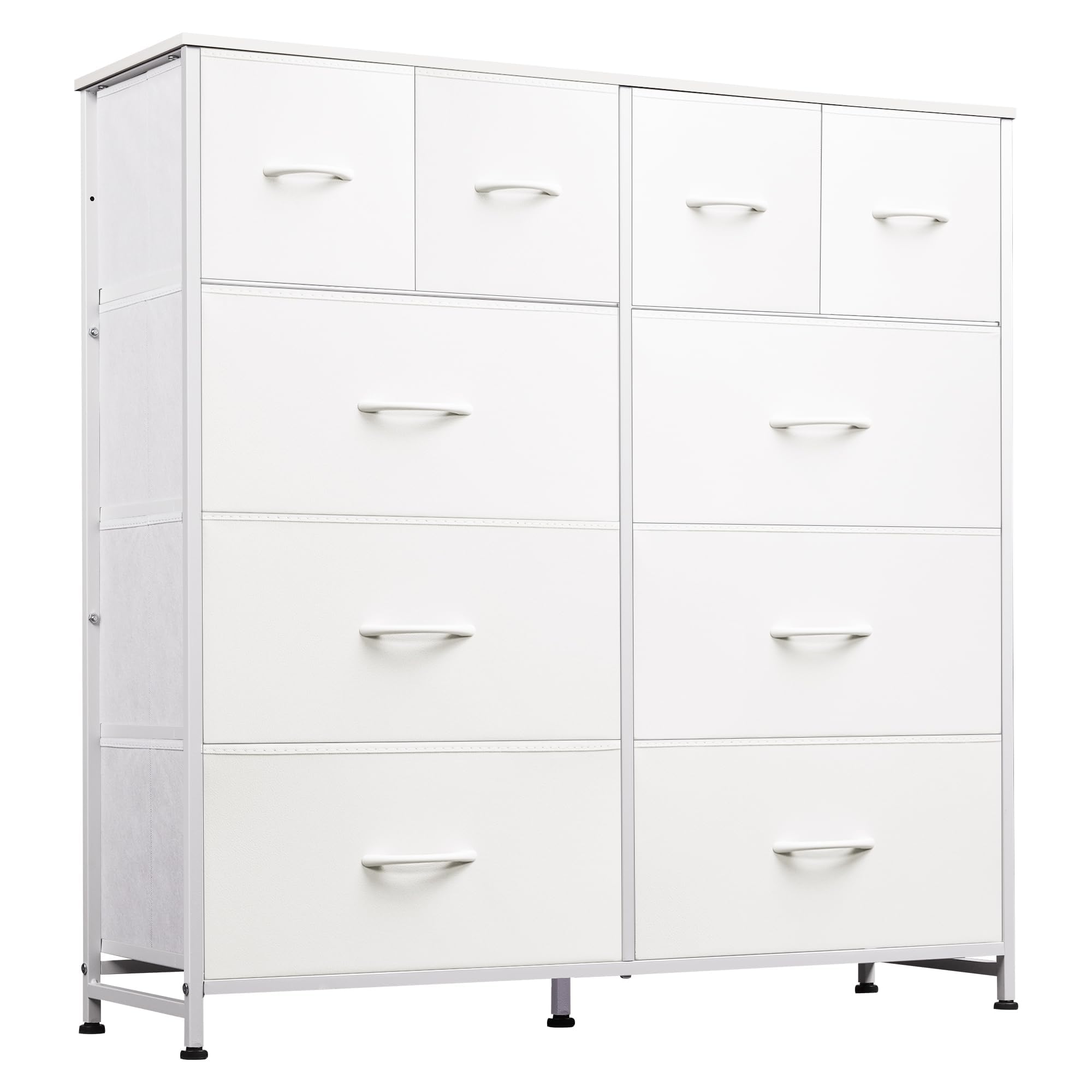 Wlive White Dresser For Bedroom With 10 Drawers, Tall Chest Of Drawers For Bedroom, Storage Drawer Unit, Organizer Unit For Hallway, Closet