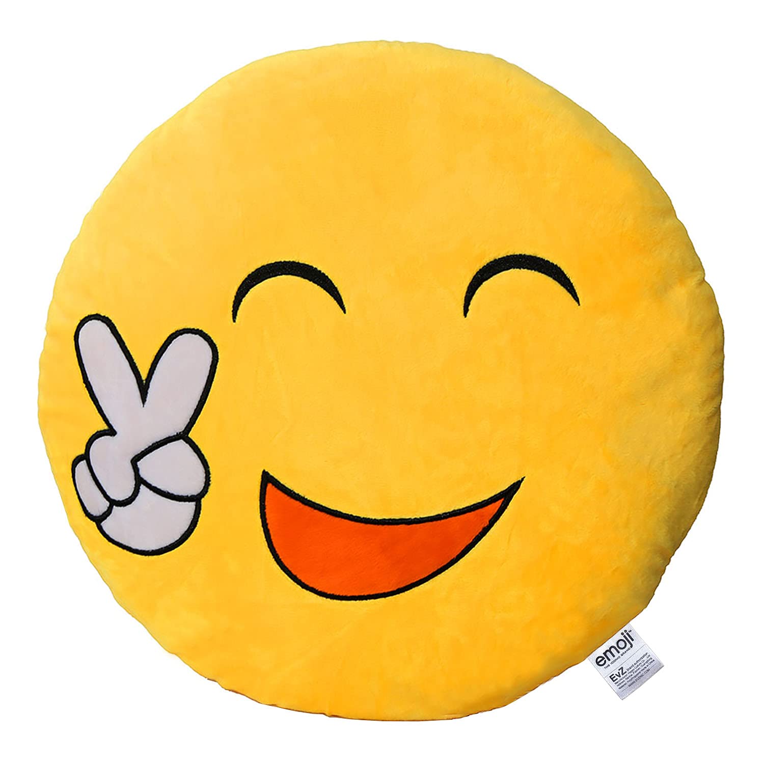 Evz Emoji Yeah Face Emoticon Cushion Stuffed Plush Soft Pillow, Official Certified, 32Cm Yellow