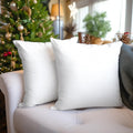 Encasa XO Throw Pillow Covers 18x18 in Set of 4 White | No Inserts | Cotton Pillow Covers for Living Room, Bed, Sofa, Couch | De