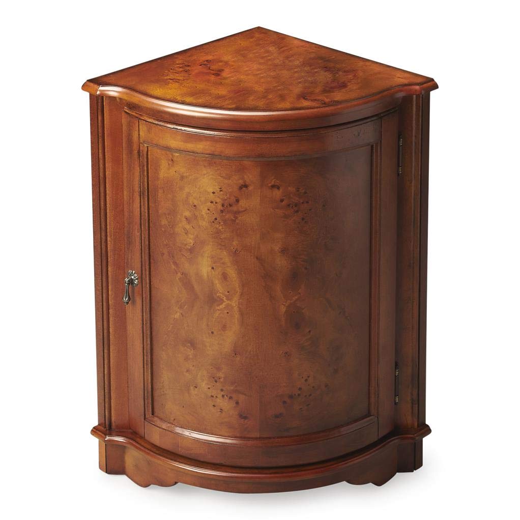 Butler Durham Olive Ash Burl Corner Cabinet