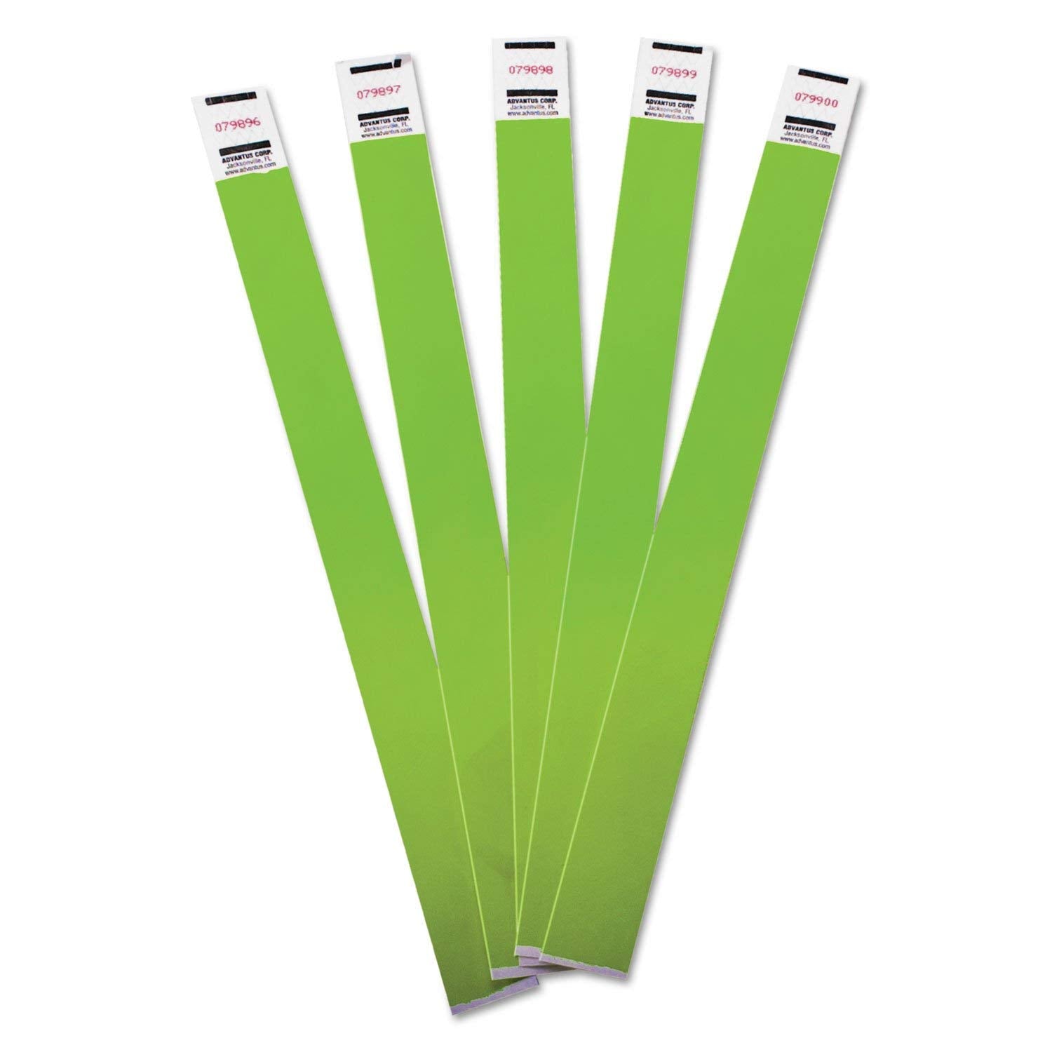 Wholesale Case Of 15 - Advantus Tyvek Wrist Bands-Tyvek Wrist Bands, 5'X10', Green