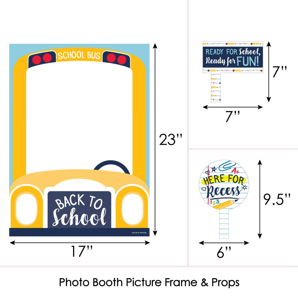 Big Dot Of Happiness Back To School - First Day Of School Classroom Decorations And Selfie Photo Booth Picture Frame And Props -