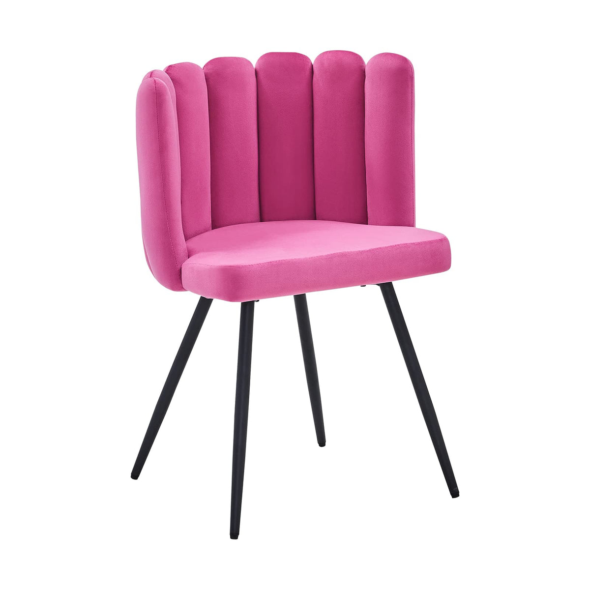 Clipop Living Room Barrel Accent Chair, Modern Velvet Kitchen Dining Vanity With Metal Leg, Scalloped Silhouette, Cozy And Soft