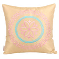 Sivya By Home Beige Dupion Silk Embroidered Cushion Cover 12X12 Inch, Pack Of 1 (Cc3099Ia)