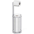 Meangood Toilet Paper Holder Stand and Tissue Paper Roll Dispenser for 4 Mega Rolls (Matte Silver)