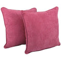 Blazing Needles Corded Microsuede Floor Pillows (Set of 2), 25", Bery Berry